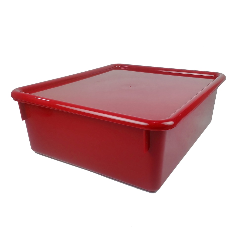 Romanoff Double Stowaway Tray With Lid, 5-1/2inH x 13-1/2inW x 16inD, Red MPN:ROM13002