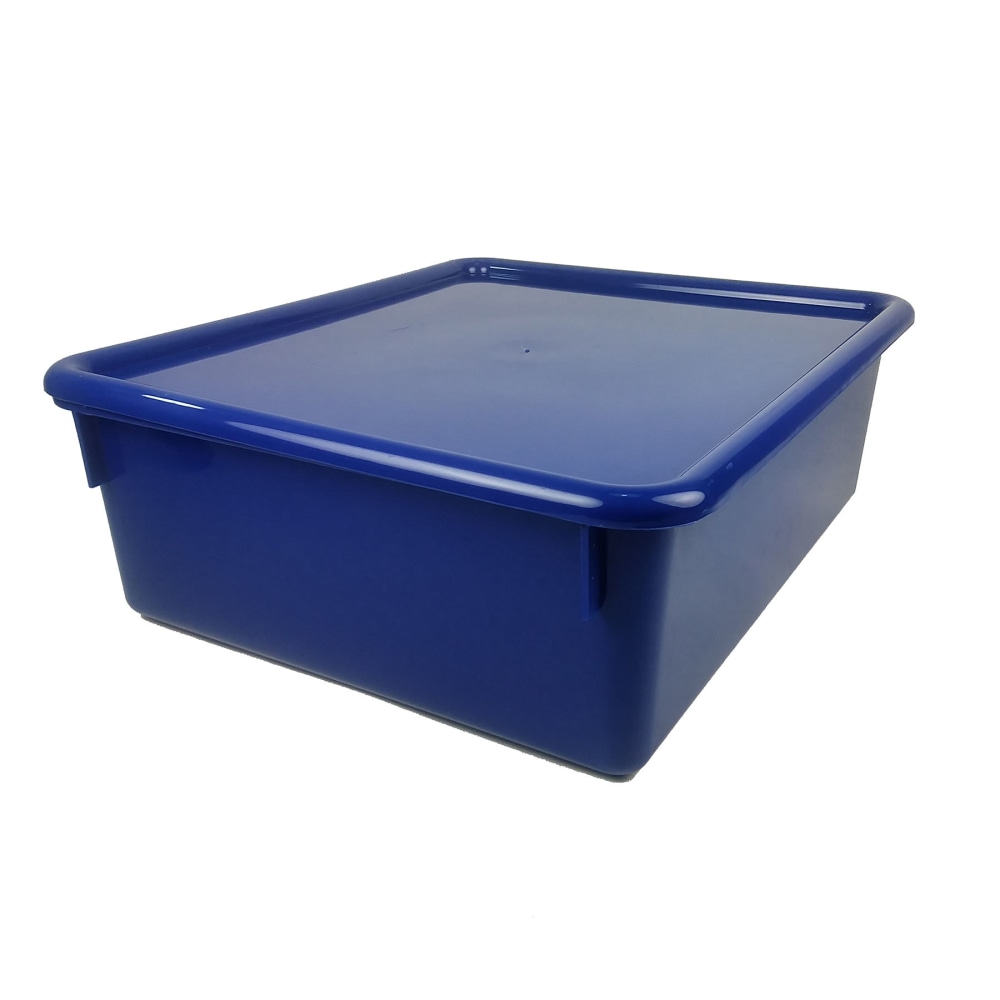 Romanoff Double Stowaway Tray With Lid, 5-1/2inH x 13-1/2inW x 16inD, Blue MPN:ROM13004