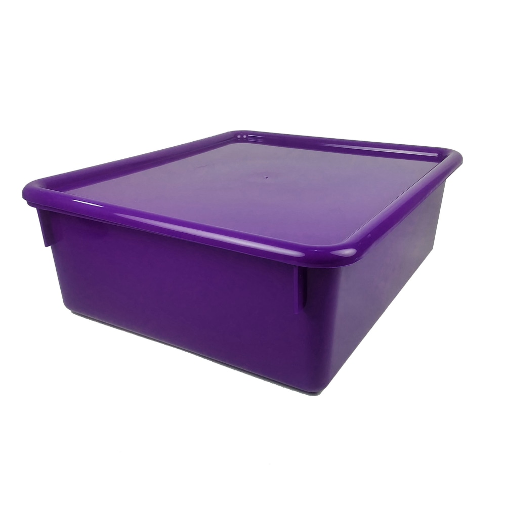 Romanoff Double Stowaway Tray With Lid, 5-1/2inH x 13-1/2inW x 16inD, Purple MPN:ROM13006