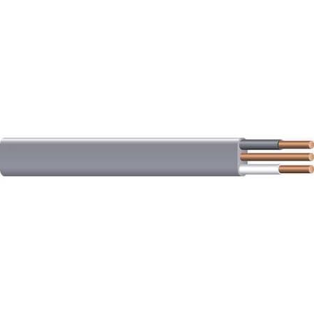 Non-Metallic Underground Feeder Cable, UF-B, 14 AWG, 2C with Ground C, Gray, PVC, Solid, 600V AC MPN:13054255