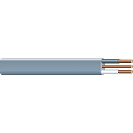 Non-Metallic Underground Feeder Cable, UF-B, 12 AWG, 2C with Ground C, Gray, PVC, Solid, 600V AC MPN:13055955