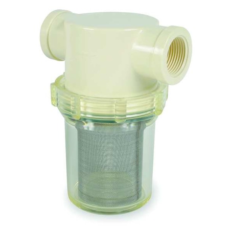 Inline Strainer, 1 in NPT, Nylon, 305 Micron, 6-7/16 in H, 8 gpm, 100 psi at 125 degrees MPN:5588590