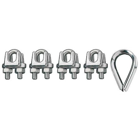 Wire Rope Clip and Thimble Kit, 3/4 In MPN:ID003404-19
