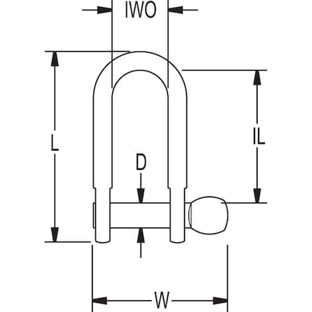 D Shackle, Screw Pin, 12125 lb. MPN:RF1035