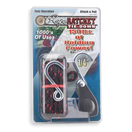 Rope Ratchet, Hook, 8 ft.L, Polypropylene MPN:10010