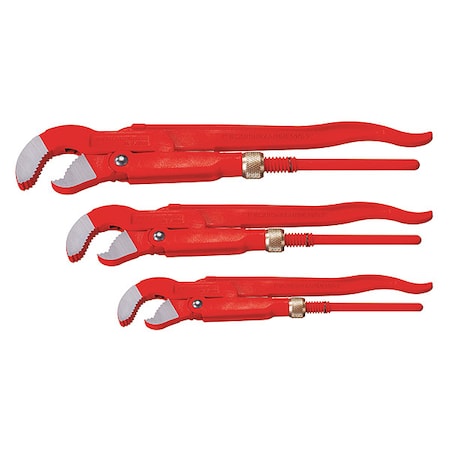 5 51/100 in L 2 in Cap. Steel Pipe Wrench Set MPN:70130X