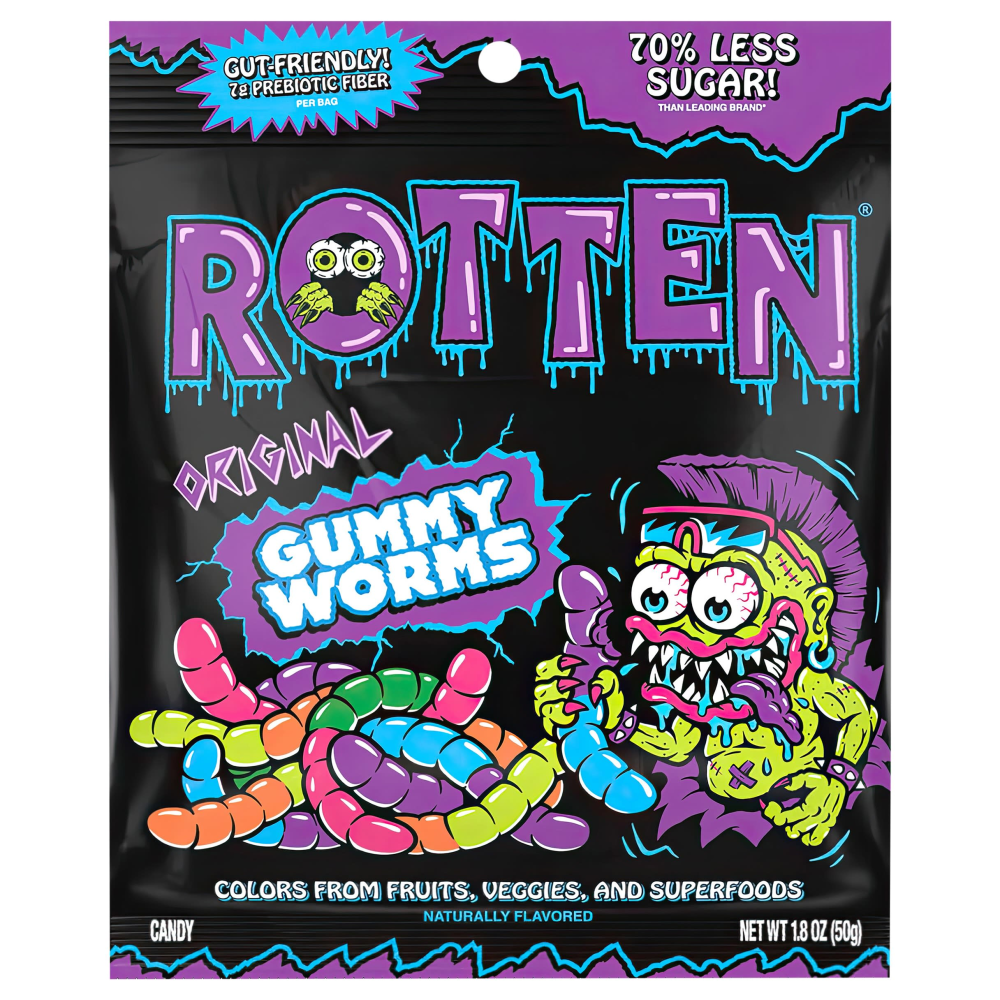 Rotten Gummy Worms, Original, 1.8 Oz, Total Qty 8 MPN:10101012
