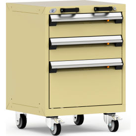 Rousseau Metal 3 Drawer Heavy-Duty Mobile Modular Drawer Cabinet - 24