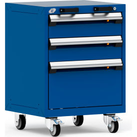 Rousseau Metal 3 Drawer Heavy-Duty Mobile Modular Drawer Cabinet - 24