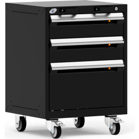 Rousseau Metal 3 Drawer Heavy-Duty Mobile Modular Drawer Cabinet - 24