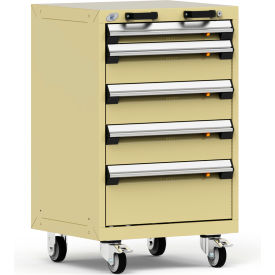 Rousseau Metal 5 Drawer Heavy-Duty Mobile Modular Drawer Cabinet - 24