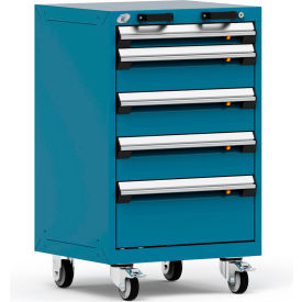 Rousseau Metal 5 Drawer Heavy-Duty Mobile Modular Drawer Cabinet - 24