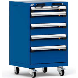 Rousseau Metal 5 Drawer Heavy-Duty Mobile Modular Drawer Cabinet - 24