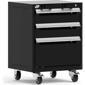 Rousseau Metal 3 Drawer Heavy-Duty Mobile Modular Drawer Cabinet - 24