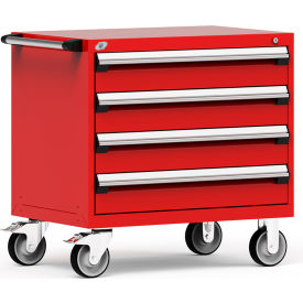 Rousseau Metal 4 Drawer Heavy-Duty Mobile Modular Drawer Cabinet - 36