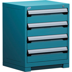 Rousseau Metal® R5ACD-2801KD-051 Heavy Duty Modular Cabinet 4 Drawers Everest Blue R5ACD-2801KD-051