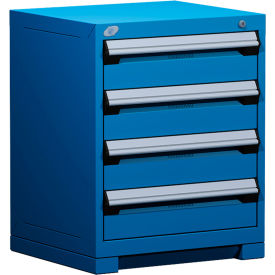 Rousseau Metal® R5ACD-2801KD-055 Heavy Duty Modular Cabinet 4 Drawers Avalanche Blue R5ACD-2801KD-055