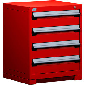 Rousseau Metal® R5ACD-2801KD-081 Heavy Duty Modular Cabinet 4 Drawers Red R5ACD-2801KD-081