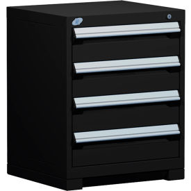 Rousseau Metal® R5ACD-2801KD-091 Heavy Duty Modular Cabinet 4 Drawers Black R5ACD-2801KD-091