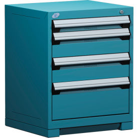 Rousseau Metal® R5ACD-2805KD-051 Heavy Duty Modular Cabinet 4 Drawers Everest Blue R5ACD-2805KD-051