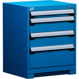 Rousseau Metal® R5ACD-2805KD-055 Heavy Duty Modular Cabinet 4 Drawers Avalanche Blue R5ACD-2805KD-055