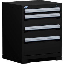 Rousseau Metal® R5ACD-2805KD-091 Heavy Duty Modular Cabinet 4 Drawers Black R5ACD-2805KD-091