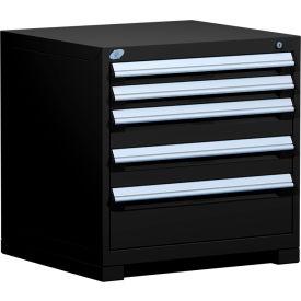 Rousseau Metal® R5ADD-2801KD-091 Heavy Duty Modular Cabinet 5 Drawers Black R5ADD-2801KD-091