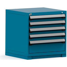 Rousseau Metal® R5ADG-2805KD-051 Heavy Duty Modular Cabinet 5 Drawers Everest Blue R5ADG-2805KD-051
