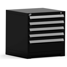 Rousseau Metal® R5ADG-2805KD-091 Heavy Duty Modular Cabinet 5 Drawers Black R5ADG-2805KD-091