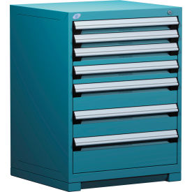 Rousseau Metal® R5ADG-3801KD-051 Heavy Duty Modular Cabinet 7 Drawers Everest Blue R5ADG-3801KD-051