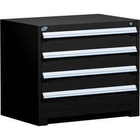 Rousseau Metal® R5AEE-2801KD-091 Heavy Duty Modular Cabinet 4 Drawers Black R5AEE-2801KD-091