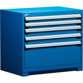 Rousseau Metal® R5AEE-3011KD-055 Heavy Duty Modular Cabinet 5 Drawers Avalanche Blue R5AEE-3011KD-055