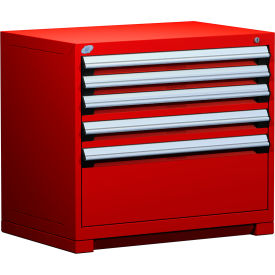 Rousseau Metal® R5AEE-3011KD-081 Heavy Duty Modular Cabinet 5 Drawers Red R5AEE-3011KD-081