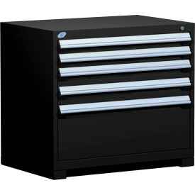 Rousseau Metal® R5AEE-3011KD-091 Heavy Duty Modular Cabinet 5 Drawers Black R5AEE-3011KD-091