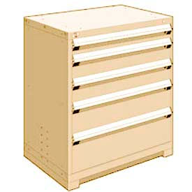 Rousseau Metal® R5AEE-3807KD-041 Heavy Duty Modular Cabinet 5 Drawers Beige R5AEE-3807KD-041