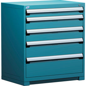 Rousseau Metal® R5AEE-3807KD-051 Heavy Duty Modular Cabinet 5 Drawers Everest Blue R5AEE-3807KD-051