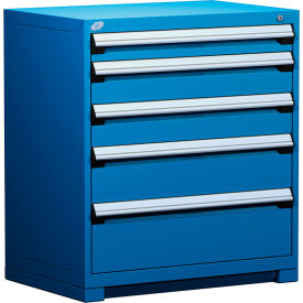 Rousseau Metal® R5AEE-3807KD-055 Heavy Duty Modular Cabinet 5 Drawers Avalanche Blue R5AEE-3807KD-055