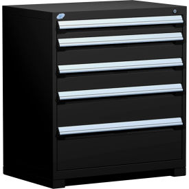 Rousseau Metal® R5AEE-3807KD-091 Heavy Duty Modular Cabinet 5 Drawers Black R5AEE-3807KD-091