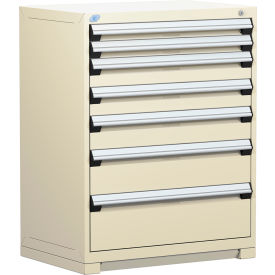 Rousseau Metal Heavy Duty Modular Drawer Cabinet 7 Drawer Counter High 36