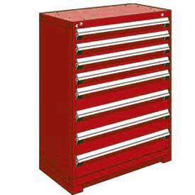 Rousseau Metal Heavy Duty Modular Drawer Cabinet 8 Drawer Counter High 36