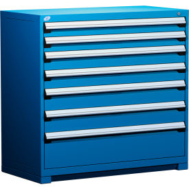 Rousseau Metal® R5AHE-4407KD-055 Heavy Duty Modular Cabinet 7 Drawers Avalanche Blue R5AHE-4407KD-055