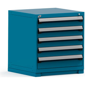 Rousseau Modular Storage Drawer Cabinet 30x27x32 5 Drawers (2 Sizes) w/o Divider w/Lock Blue R5PDG-3004KD-51