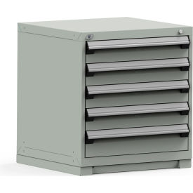 Rousseau Modular Storage Drawer Cabinet 30x27x32 5 Drawers (2 Sizes) w/o Divider w/Lock Gray R5PDG-3004KD-71