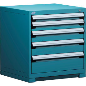 Rousseau Modular Storage Drawer Cabinet 30x27x32 5 Drawers (5 Sizes) w/o Divider w/Lock Blue R5PDG-3006KD-51