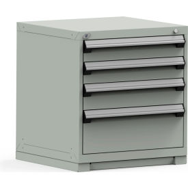 Rousseau Modular Storage Drawer Cabinet 30x27x32 4 Drawers (3 Sizes) w/o Divider w/Lock Gray R5PDG-3014KD-71