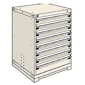 Rousseau Modular Storage Drawer Cabinet 30x27x40 8 Drawers (2 Sizes) w/o Divider w/Lock Beige R5PDG-3806KD-41