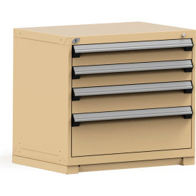 Rousseau Modular Storage Drawer Cabinet 36x24x32 4 Drawers (3 Sizes) w/o Divider w/Lock Beige R5PEE-3014KD-41