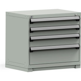 Rousseau Modular Storage Drawer Cabinet 36x24x32 4 Drawers (3 Sizes) w/o Divider w/Lock Gray R5PEE-3014KD-71