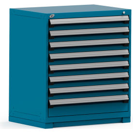 Rousseau Modular Storage Drawer Cabinet 36x24x40 8 Drawers (2 Sizes) w/o Divider w/Lock Blue R5PEE-3806KD-51