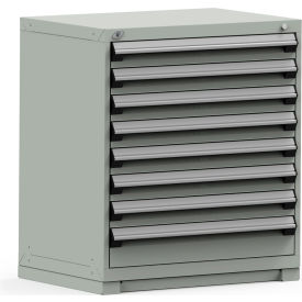 Rousseau Modular Storage Drawer Cabinet 36x24x40 8 Drawers (2 Sizes) w/o Divider w/Lock Gray R5PEE-3806KD-71